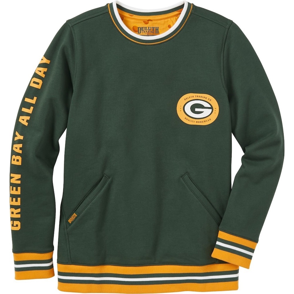 Green Bay Packers Duluth Trading Co Crewneck with Pockets